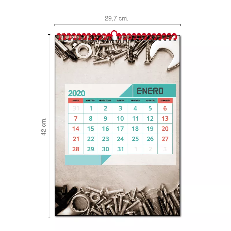 Calendario mensual pared