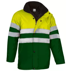 Parka Alta Visibilidad Traffic Amarillo Flúor/Verde Botella